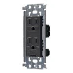 WTL11523H Advance Recessed Double Outlet with Grounding Terminal and Metal Frame (Gray)