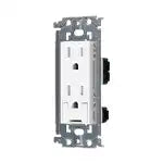 WTL11523W Advance Recessed Double Outlet with Grounding Terminal and Recessed Door (Metal Frame) (Ceramic White)