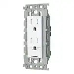 WTL115249W Advance Recessed Double Outlet with Grounding Terminal and Grounding Door (with Insulated Frame) (Ceramic White)