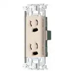 WTL11623F Advance Recessed Grounded Double Outlet (with Metal Frame) (Beige)