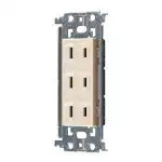 WTL13033F Advance Recessed Triple Outlet (with Metal Frame) (Beige)