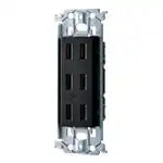 SO-STYLE WTL13033MB – In-Wall Triple Outlet with Metal Mounting Frame – Matte Black