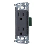 SO-STYLE WTL13123MH – In-Wall Grounded Double Outlet with Metal Mounting Frame – Matte Gray
