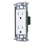 SO-STYLE WTL13123MW – In-Wall Grounded Double Outlet with Metal Mounting Frame – Matte Ceramic White