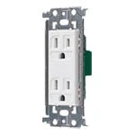 WTL13123W Advance Recessed Grounded Double Outlet (with Metal Frame) (Ceramic White)
