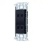 WTL13523BK Advance Recessed Double Outlet with Door (Metal Frame) (Black)