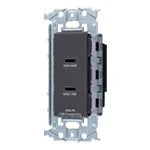 WTL1488H Advanced 2-Port USB-C Receptacle with Metal Frame for Built-in Charging (Max 60W) (Gray)