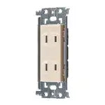 WTL1502F Advance Recessed Double Outlet (with Metal Frame) (Beige)