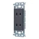 SO-STYLE WTL1502MH – In-Wall Double Outlet with Metal Mounting Frame – Matte Gray