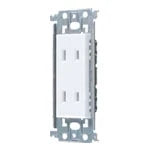 SO-STYLE WTL1502MW – In-Wall Double Outlet with Metal Mounting Frame – Matte Ceramic White