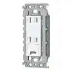 WTL153249W Advance Double Outlet with Ground Terminal (with Insulated Frame) (Ceramic White)