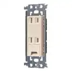 WTL1532F Advance Double Receptacle with Ground Terminal (Metal Frame) (Beige)