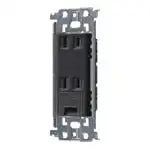 WTL1532H Advance Double Outlet with Ground Terminal (Metal Frame) (Gray)