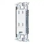 SO-STYLE WTL1532MW – In-Wall Grounded Double Outlet with Earth Terminal & Metal Mounting Frame – Matte Ceramic White