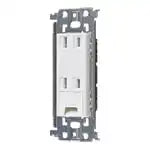 WTL1532W Advance Double Outlet with Recessed Ground Terminal (Metal Frame) (Ceramic White)