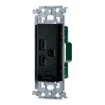 WTL19223B Advance 15A/20A Dual-Purpose Recessed Grounded Outlet (250V) with Metal Frame (Black)