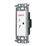 WTL19223W Advance 15A/20A Dual-Purpose Recessed Grounded Outlet (250V) with Metal Frame (Ceramic White)