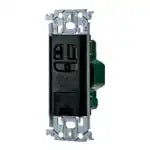 WTL19313B Advance 15A/20A Recessed Grounded Outlet with Grounding Terminal (Metal Frame) (Black)