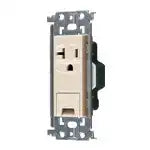 WTL19313F Advance 15A/20A Recessed Grounded Outlet with Grounding Terminal (Metal Frame) (Beige)
