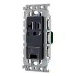 WTL193149H Advance 15A/20A Recessed Grounded Outlet with Grounding Terminal (Matte Gray)