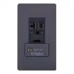 WTL193173HK Advance Air Conditioner Recessed Outlet with Switch (15A/20A Grounded Outlet with Grounding Terminal, "On"/"Off" Indicator Switch B20A) (with Simple Fire-Resistant Plate) (Matte Gray)