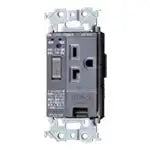 WTL35143H Advance Thermal/Tracking Notification Outlet (15A/20A Recessed Grounded Outlet with Grounding Terminal) (250V) (with Circuit Breaker) (Metal Frame) (Gray)