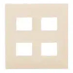 WTL7004FK Advance Outlet Plate for 4 Outlets (2 Outlets + 2 Outlets) (Matte Beige)