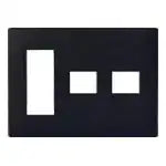 WTL7075BK Advance Outlet Plate for 5 Outlets (3 Outlets + 1 Outlet + 1 Outlet) (Matte Black)