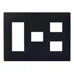 WTL7076BK Advance Outlet Plate for 6 Outlets (3 Outlets + 1 Outlet + 2 Outlets) (Matte Black)