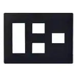 WTL7086BK Advance Outlet Plate for 6 Outlets (3 Outlets + 2 Outlets + 1 Outlet) (Matte Black)