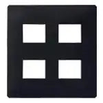 WTL7704BK Advance Simple Fire-Resistant Outlet Plate for 4 Outlets (2 Outlets + 2 Outlets) (Matte Black)