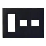 WTL7775BK Advance Simple Fire-Resistant Outlet Plate for 5 Outlets (3 Outlets + 1 Outlet + 1 Outlet) (Matte Black)