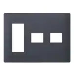 WTL7775HK Advance Simple Fire-Resistant Outlet Plate for 5 Outlets (3 Outlets + 1 Outlet + 1 Outlet) (Matte Gray)