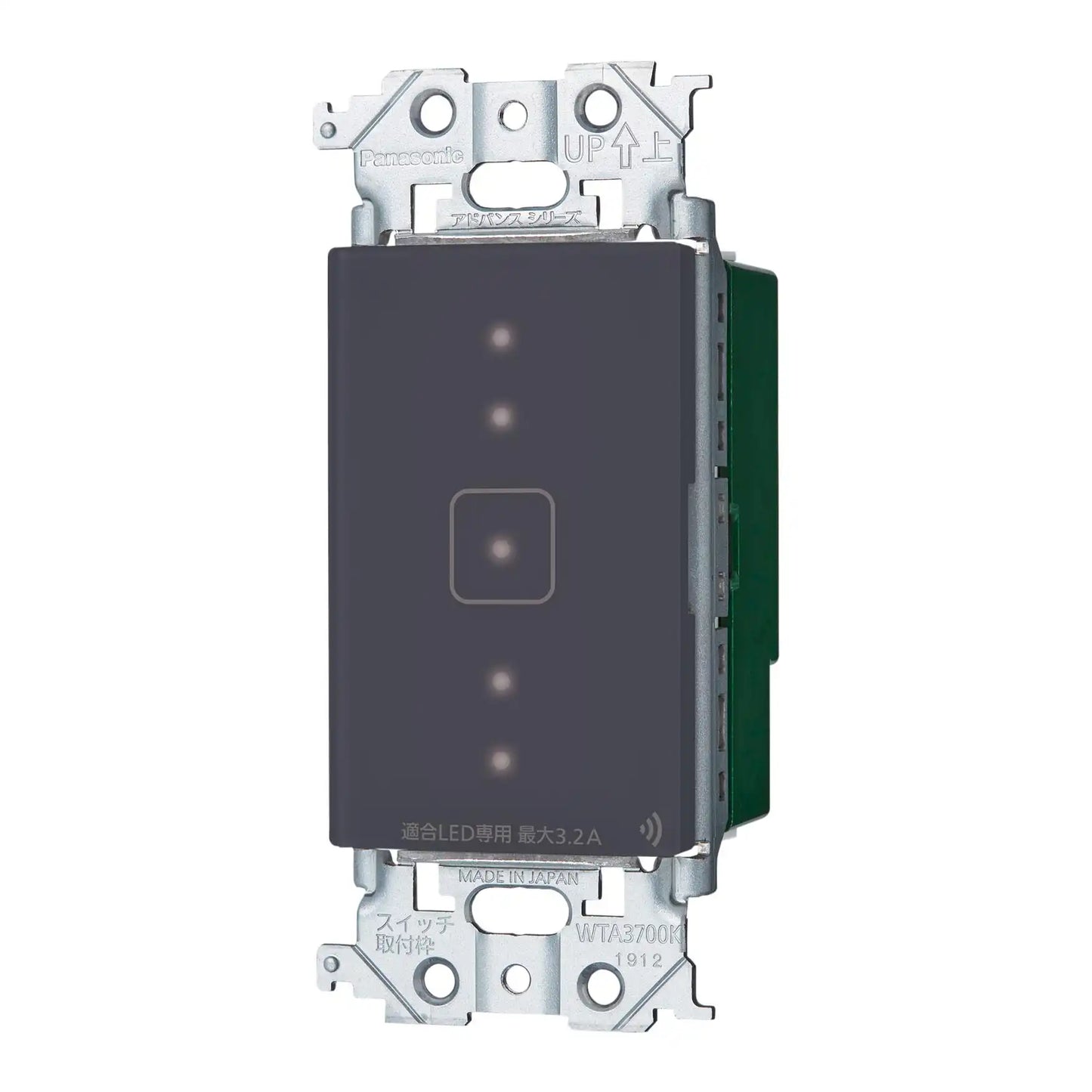 WTY22173H Advance Link Plus Touch LED Dimmer Switch (2-wire, master/receiver, 3-way wiring compatible) (3.2A for compatible LEDs only) (reverse phase type) (matte gray)